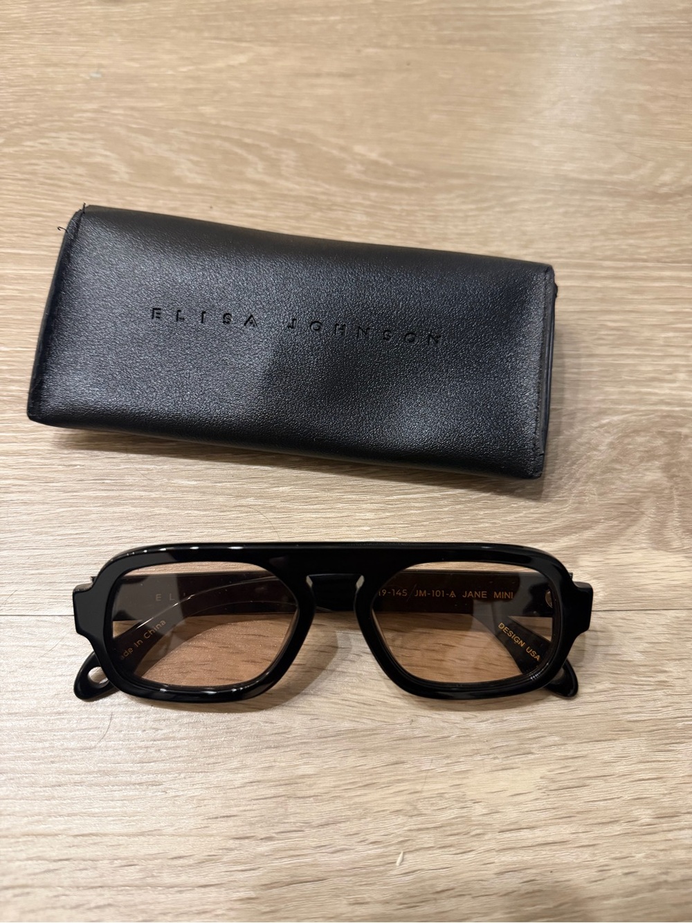 Eliza Johnson Black Sunglasses with Brown Lenses